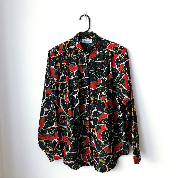 VTG Psychedelic Watermelon Blouse - Picture 2 of 4